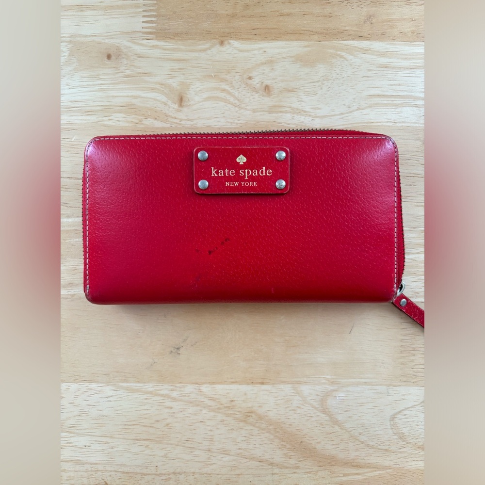 Kate Spade Red Zip Around Wallet